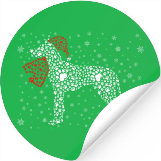 Great Dane Christmas Dog Santa Xmas Pajama Stickers