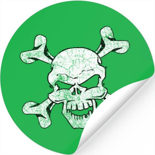 Distressed Skull And Crossbones Stickers