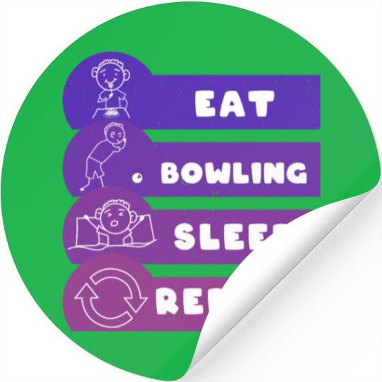 Eat Bowling Sleep Repeat Bowler Stickers