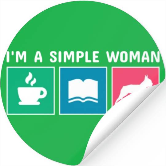 Coffee Books Boston Terrier I'm A Simple Woman Stickers