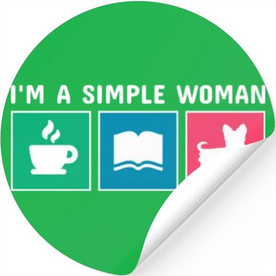 Coffee Books Yorkshire Terrier I'm A Simple Woman Stickers