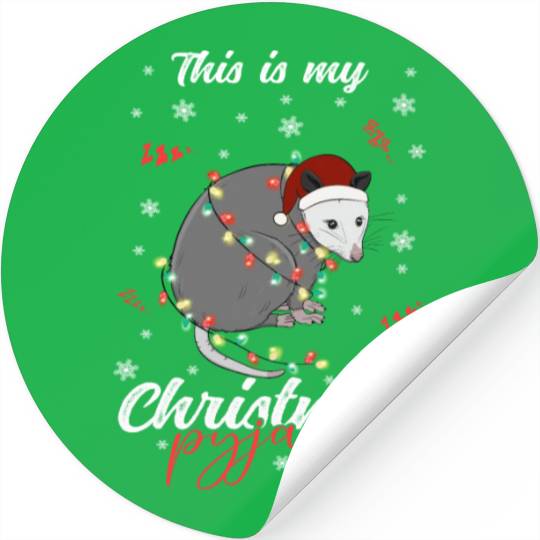 Winter Christmas Pyjama Opposum Stickers