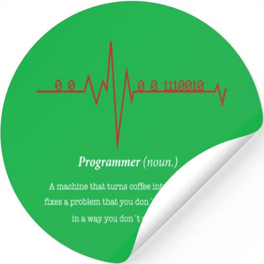 Programmer Heartbeat Stickers