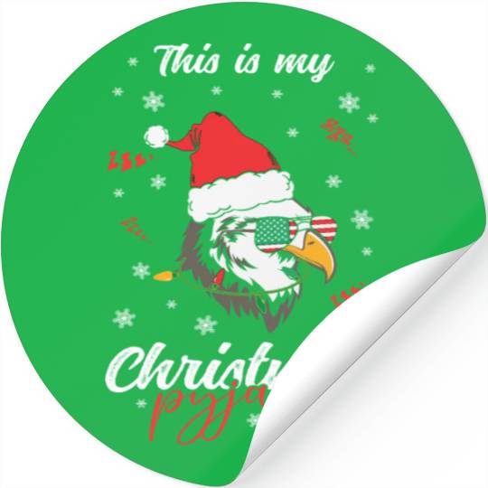 Winter Christmas Pyjama Eagle Stickers