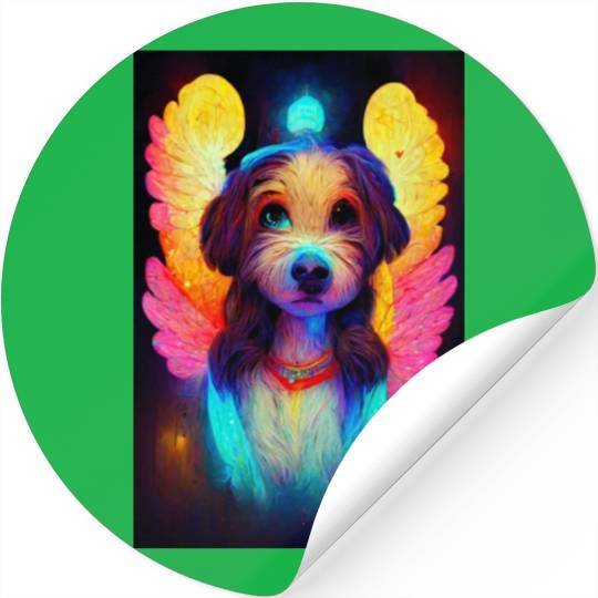 Angel Dog 001 Stickers