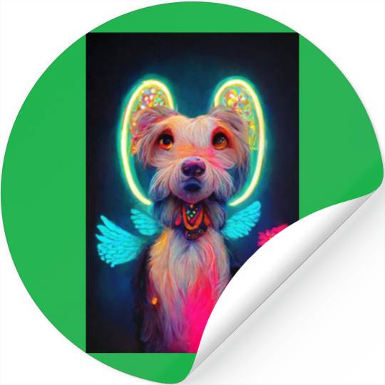 Angel Dog 034 Stickers