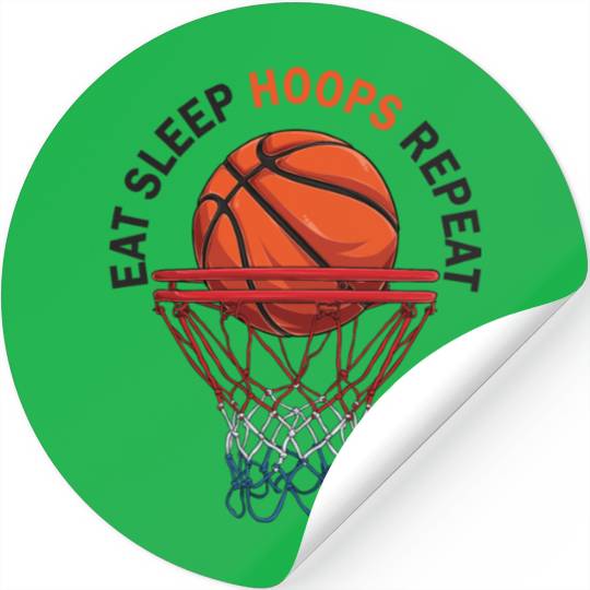 Eat Sleep Hoops Repeat Basketball Stickers