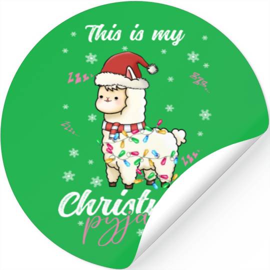 Winter Christmas Pyjama Llama Stickers