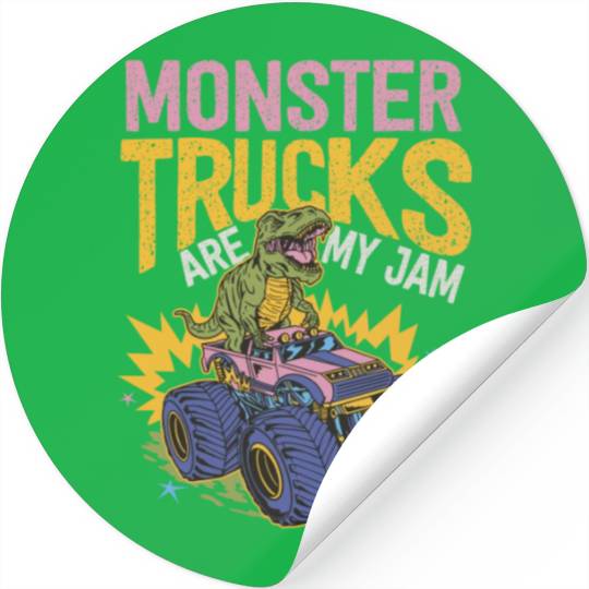 Monster Trucks Are My Jam Vintage Retro Stickers