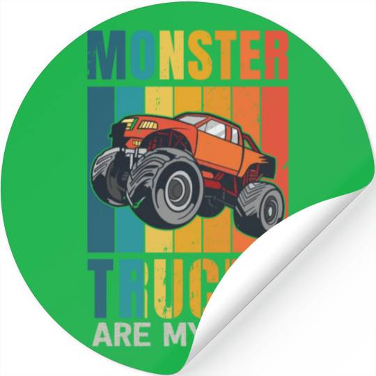 Monster Trucks Are My Jam Vintage Retro Stickers