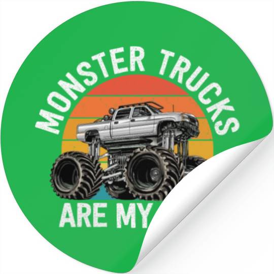 Monster Trucks Are My Jam Vintage Retro Stickers