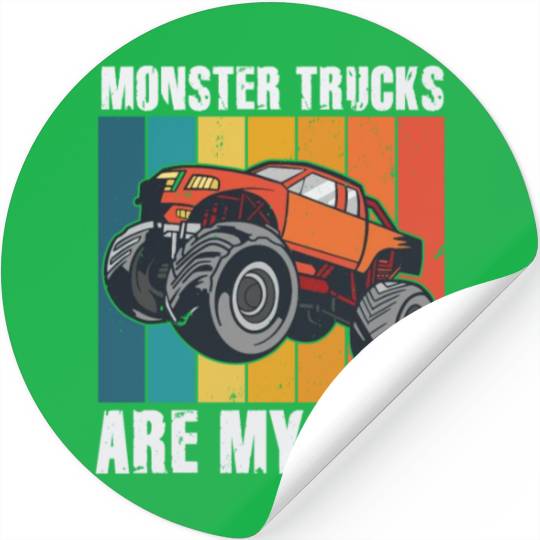 Monster Trucks Are My Jam Vintage Retro Stickers