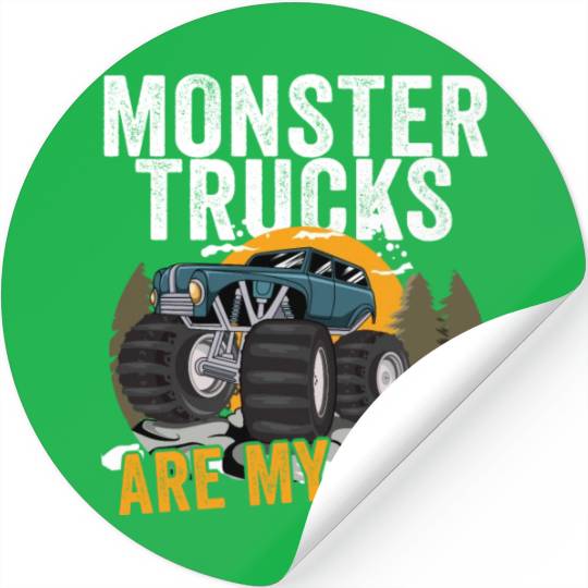 Monster Trucks Are My Jam Vintage Retro Stickers