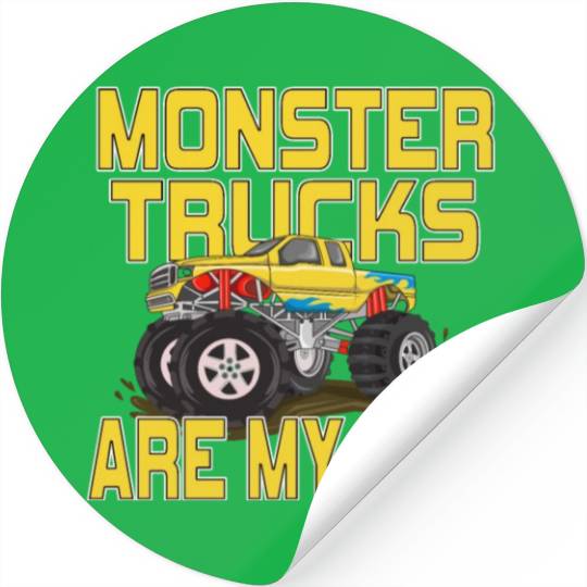 Monster Trucks Are My Jam Vintage Retro Stickers