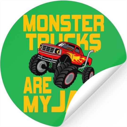 Monster Trucks Are My Jam Vintage Retro Stickers