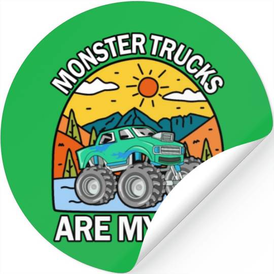 Monster Trucks Are My Jam Vintage Retro Stickers