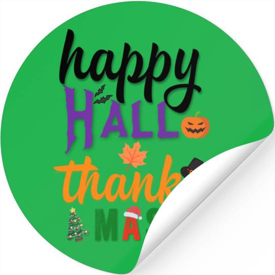 Happy Hallothanksmas Stickers