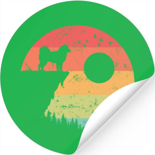 Alaskan Malamute at Sunrise in the Forest Stickers