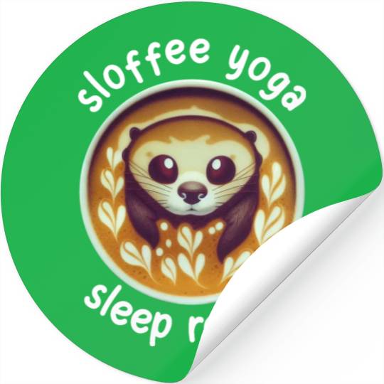 Sloffee Yoga Sleep Repeat Stickers