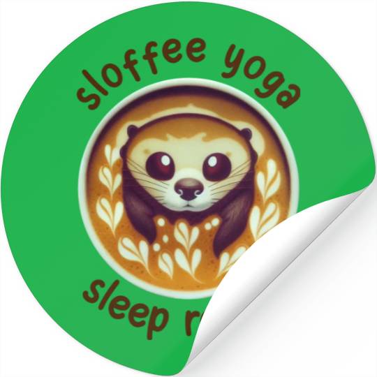 Sloffee Yoga Sleep Repeat Stickers