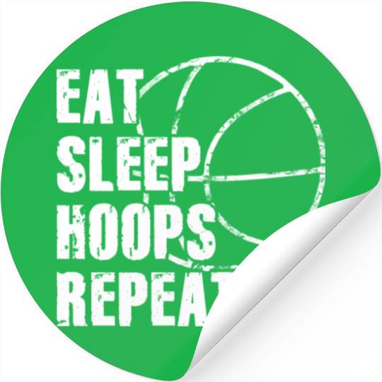 Eat Sleep Hoops Repeat Basketball Stickers