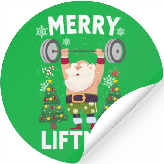 Merry Liftmas Christmas Bodybuilder Gym Workout Stickers
