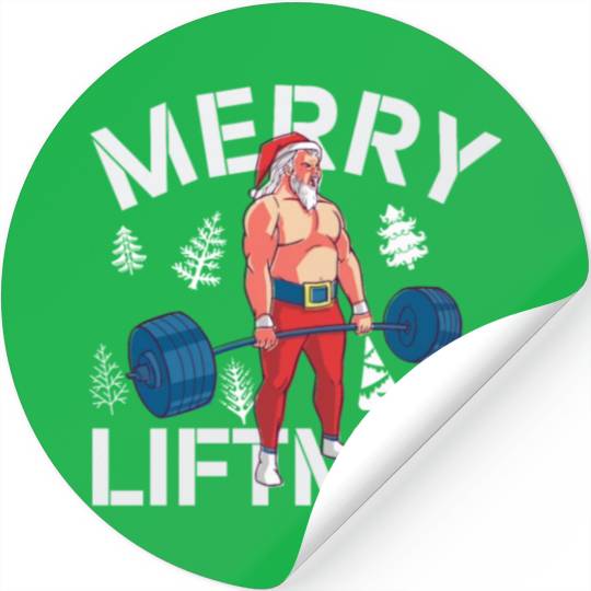 Merry Liftmas Christmas Bodybuilder Gym Workout Stickers