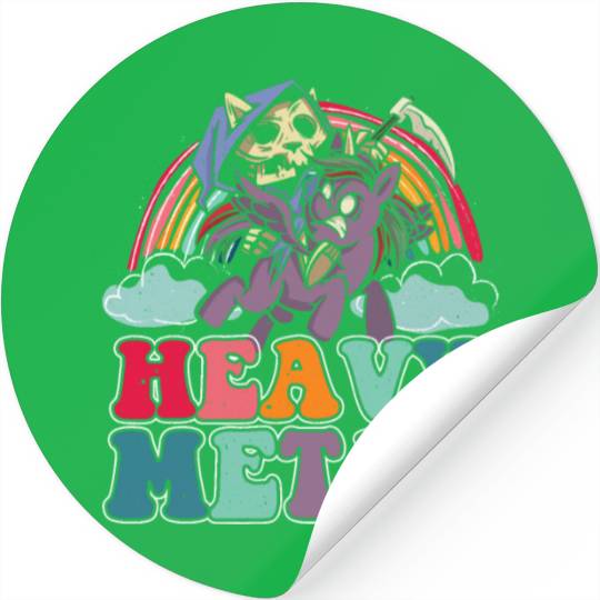 Heavy Grim Unicorn Rainbow Metal Music Lover Rock Stickers