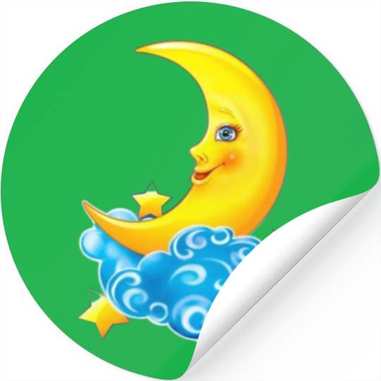 dessin de croissant de lune Stickers