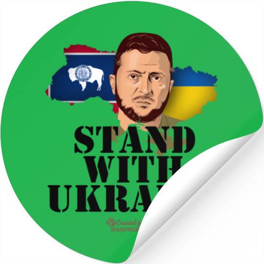 Ukraine Wyoming Flags Zelensky Stickers