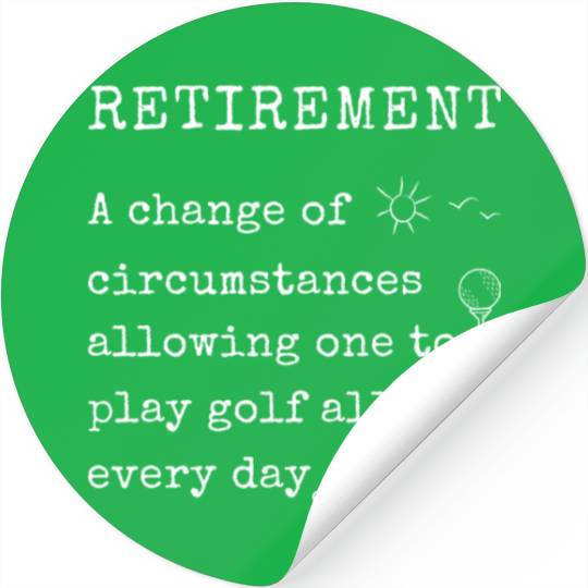 Retirement Plan Golf Golfer Stickers