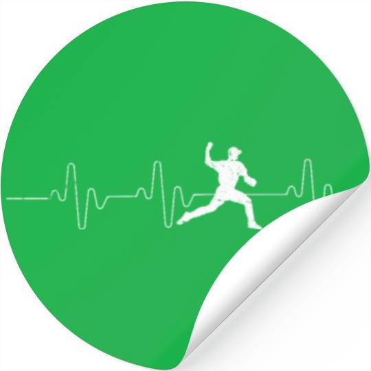 Baseball Pitcher Heartbeat Baseball Pitching Close Stickers