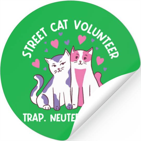 streetcat volunteer, trap neuter return, cat help Stickers
