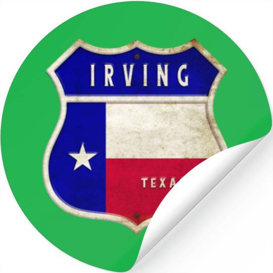 Irving Texas Crest Flag Design Stickers