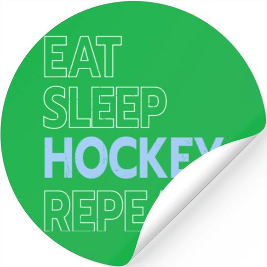 Eat Sleep Hockey Repeat Christmas Ice Hockey Stickers