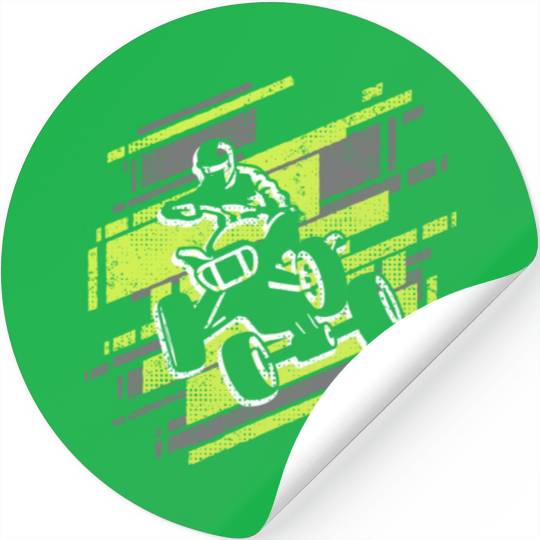 Quad Biker Offroad Vintage 4 wheeler ATV Stickers