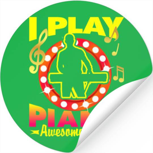I Play Piano Stickers