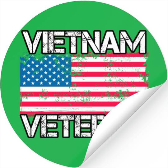 Vietnam Veteran Vintage Us Flag Military Vet Stickers