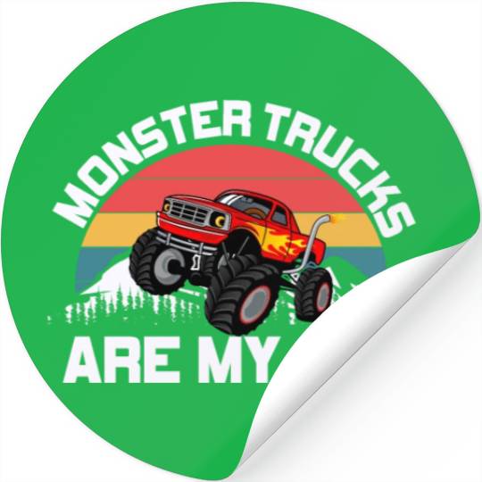 Monster Trucks Are My Jam Vintage Retro Stickers