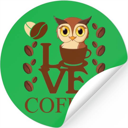The owl stays up at night Stickers