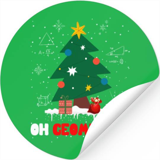 Oh Geometree Funny Christmas Geometry Math Teacher Stickers