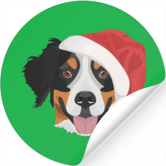 Bernese Mountain Dog Merry Christmas Stickers