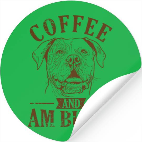Coffee and AM Bully Bulldog Pet Stickers