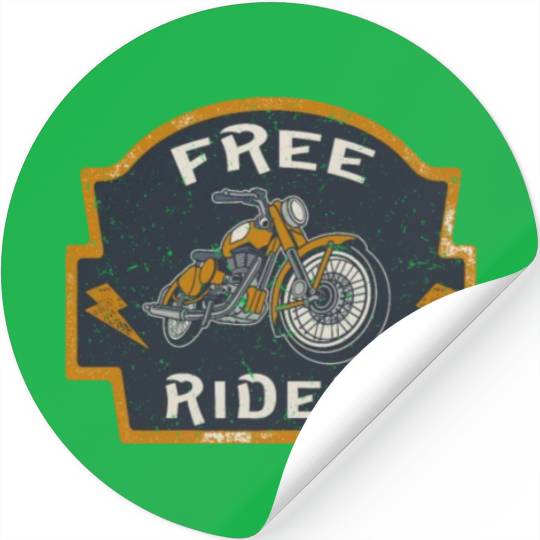 Free Rider Motorcycle Biker Vintage Stickers
