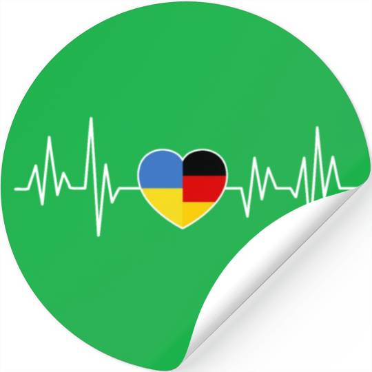 Ukraine Germany Flag Two Countries Stickers