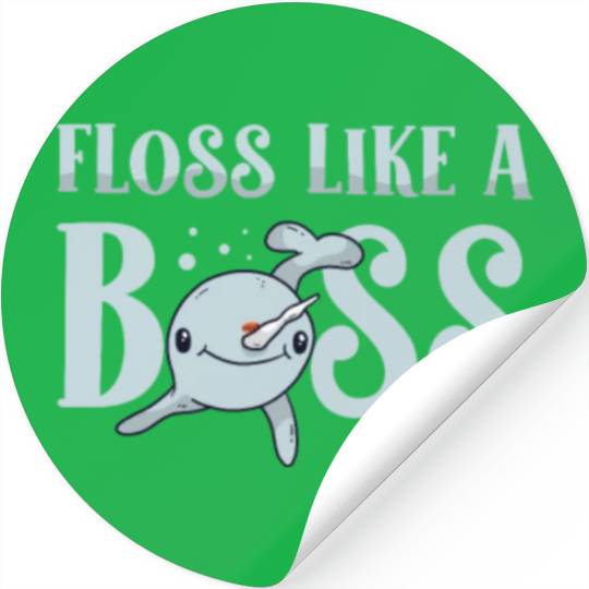 Floss Like A Boss Sea Unicorn Animal Lover Narwhal Stickers
