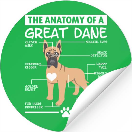 The Anatomy of A Great Dane Stickers