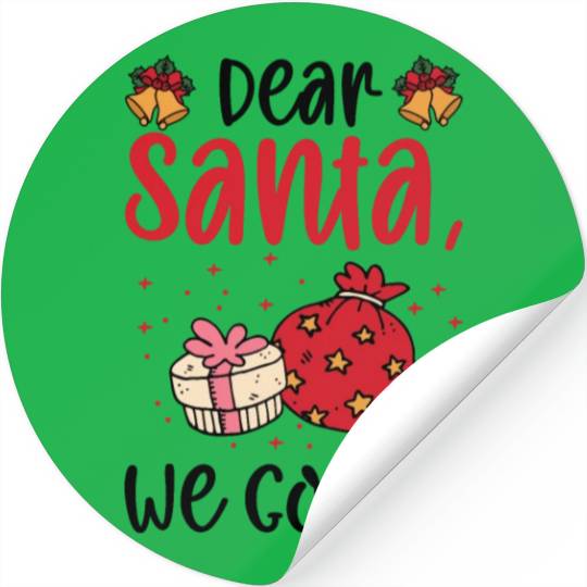 Dear Santa Christmas Holiday Typography Stickers