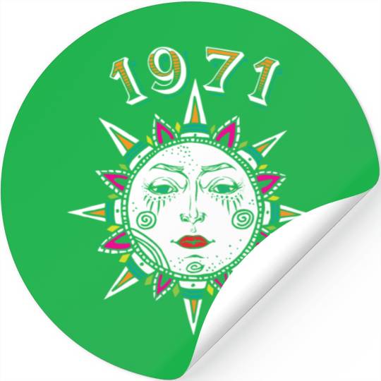 1971 Sun Face Stickers