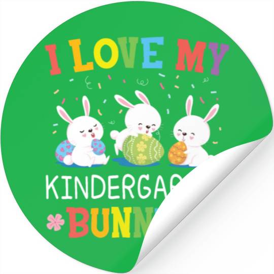 I Love My Kindergarten Bunnies easter Stickers